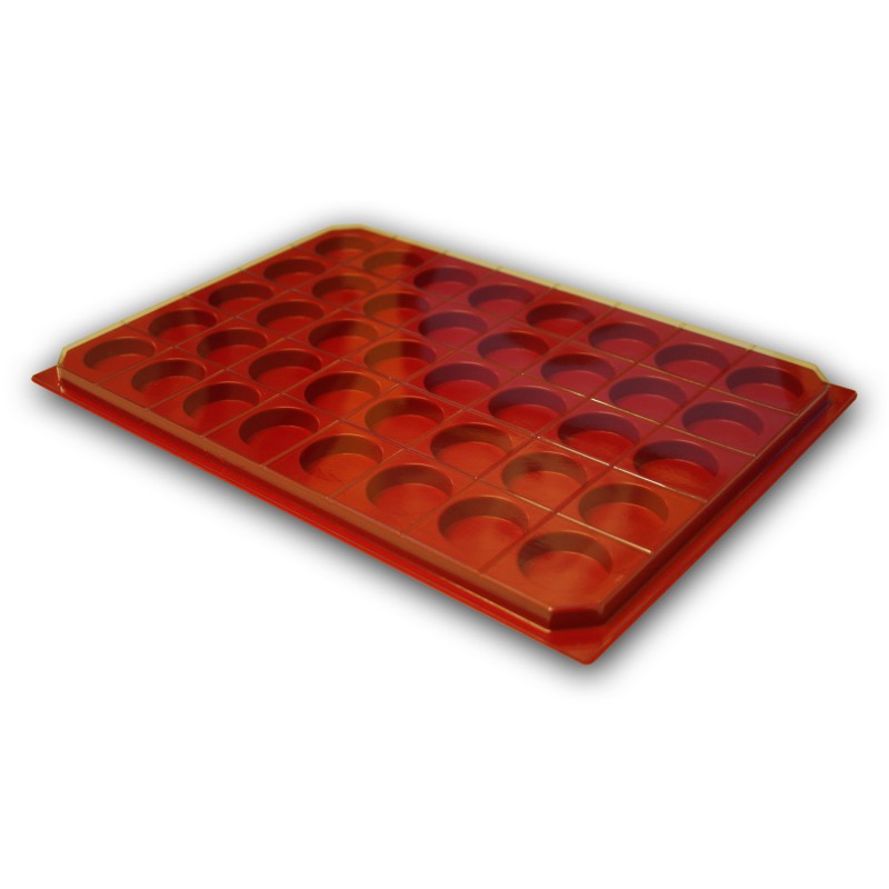 C1 Cases Rondes Plastique Rouge avec Couvercle